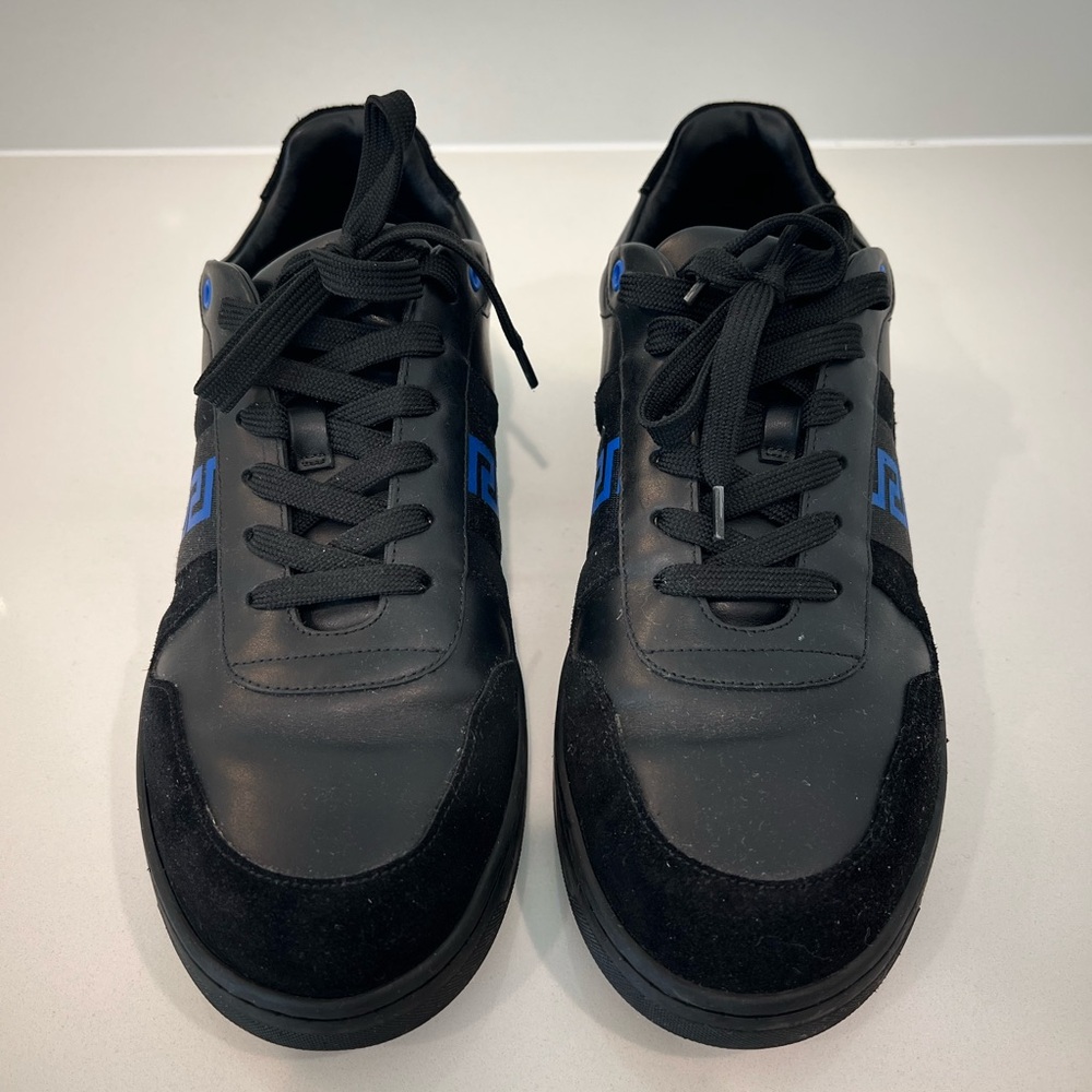 Versace Mens Black and Blue Sneakers